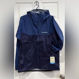Montbell Women's XL Thunder Pass Jacket Hood NWT Navy Blue Rain Jacket